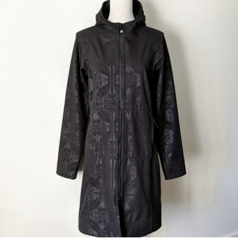 Lululemon Apres Yoga Allover Logo Sports Lined Hooded Jacket Rain Coat - Picture 1 of 11